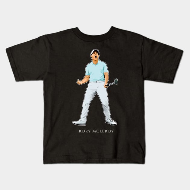 Rory Mcilroy Kids T-Shirt by zarafaart